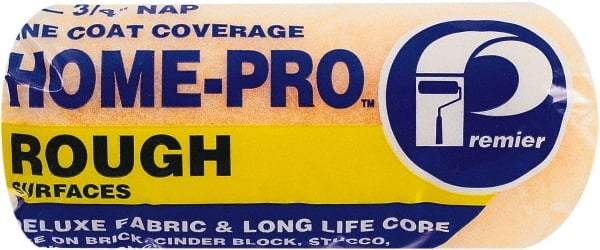 Premier Paint Roller - 3/4" Nap, 7" Wide Paint Roller Cover - Rough Texture, Polyester - USA Tool & Supply