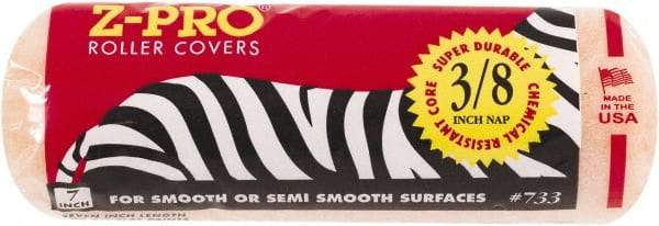 Premier Paint Roller - 3/8" Nap, 7" Wide Paint Roller Cover - Semi-Smooth Texture, Polyester - USA Tool & Supply