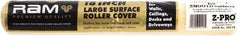 Premier Paint Roller - 3/8" Nap, 18" Wide Paint Roller Cover - Semi-Smooth Texture, Polyester - USA Tool & Supply