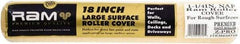 Premier Paint Roller - 1-1/4" Nap, 18" Wide Paint Roller Cover - Extra-Rough Texture, Polyester - USA Tool & Supply