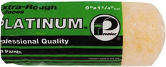 Premier Paint Roller - 1-1/4" Nap, 9" Wide Paint Roller Cover - Extra-Rough Texture, Polyester - USA Tool & Supply
