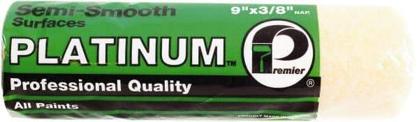 Premier Paint Roller - 3/8" Nap, 9" Wide Paint Roller Cover - Semi-Smooth Texture, Polyester - USA Tool & Supply
