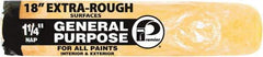 Premier Paint Roller - 1-1/4" Nap, 18" Wide Paint Roller Cover - Extra-Rough Texture, Polyester - USA Tool & Supply