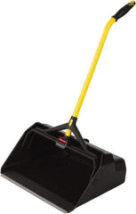 Rubbermaid - 20-7/16" Wide x 29" Deep x 11" High Handheld Dustpan - Plastic Body, 27" Handle, Black - USA Tool & Supply