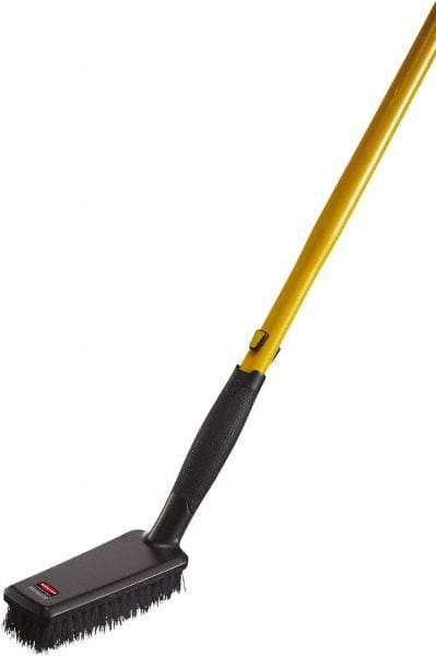 Rubbermaid - 1-1/4" Bristle Length, Polypropylene Scrub Brush - 6" Long x 2-1/2" Wide Head, 11-3/8" OAL, Ergonomic Handle, Black, Polypropylene Block - USA Tool & Supply