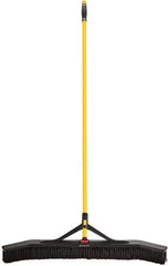 Rubbermaid - 36" Medium Duty Synthetic Push Broom - 3" Bristle Length, Foam Block, Threaded Handle Connection, Handle Included - USA Tool & Supply