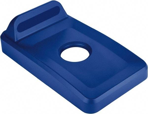 Rubbermaid - Rectangle Lid for Use with 23 Gal Rectangular Recycle Containers - Blue, Polypropylene, For Slim Jim Trash Cans - USA Tool & Supply