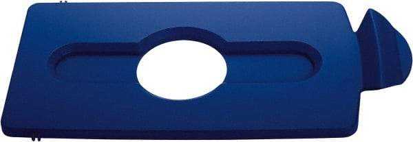 Rubbermaid - Rectangle Lid for Use with 23 Gal Rectangular Recycle Containers - Blue, Polypropylene, For Slim Jim Trash Cans - USA Tool & Supply