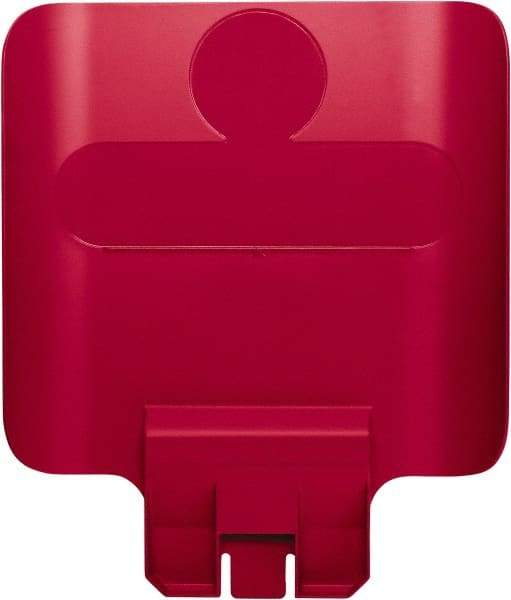 Rubbermaid - Square Lid for Use with 23 Gal Rectangular Recycle Containers - Red, Polypropylene, For Slim Jim Trash Cans - USA Tool & Supply