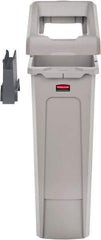 Rubbermaid - Square Lid for Use with 23 Gal Rectangular Recycle Containers - Gray, Polypropylene, For Slim Jim Trash Cans - USA Tool & Supply