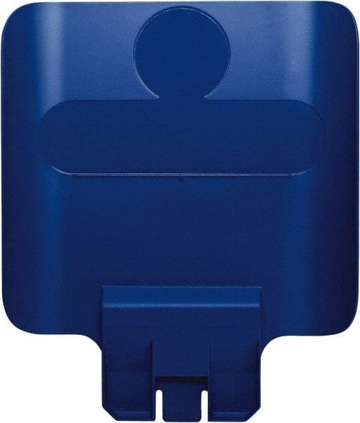 Rubbermaid - Square Lid for Use with 23 Gal Rectangular Recycle Containers - Blue, Polypropylene, For Slim Jim Trash Cans - USA Tool & Supply