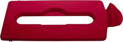 Rubbermaid - Rectangle Lid for Use with 23 Gal Rectangular Recycle Containers - Red, Polypropylene, For Slim Jim Trash Cans - USA Tool & Supply