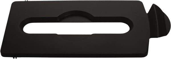 Rubbermaid - Rectangle Lid for Use with 23 Gal Rectangular Recycle Containers - Black, Polypropylene, For Slim Jim Trash Cans - USA Tool & Supply