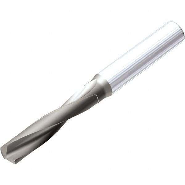 Kennametal - 4.5mm 142° Spiral Flute Solid Carbide Screw Machine Drill Bit - AlTiSiN Finish, Right Hand Cut, 24mm Flute Length, 66mm OAL, SGL Point, Straight Shank - USA Tool & Supply