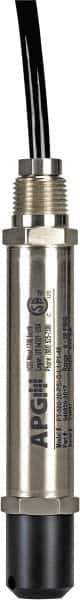 Made in USA - 5 Max psi, 1/2\x94 NPT (Male) Connection Submersible Pressure Transducer - mA Output Signal, 1/2" Thread, 0 - 130°F, 28 Volts - USA Tool & Supply