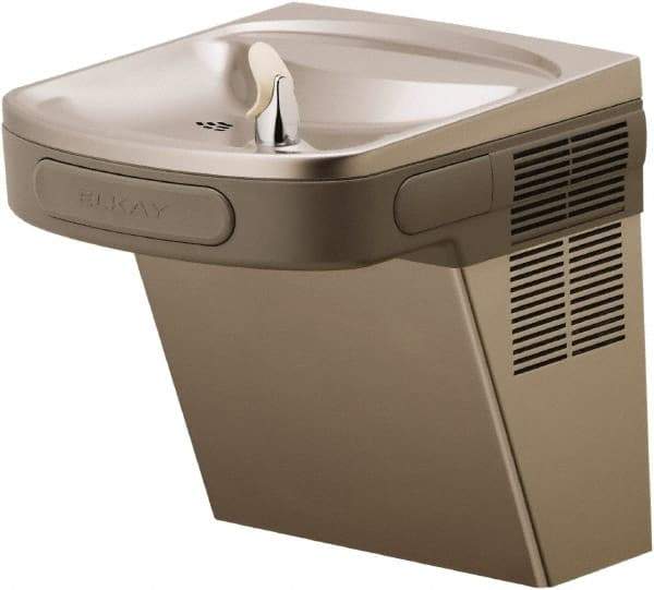 ELKAY - 8 GPH Cooling Capacity Barrier Free Wall Mounted Water Cooler & Fountain - Vinyl Cabinet, 20 to 100 psi, 115 Volts, 370 Watts, 4.0 Full Load Amperage, 0.5 hp, Copper - USA Tool & Supply