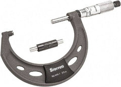 Starrett - 2 to 3" Range, 0.0001" Graduation, Mechanical Outside Micrometer - Ratchet Thimble, 1-3/4" Throat Depth, Accurate to 0.0001" - USA Tool & Supply