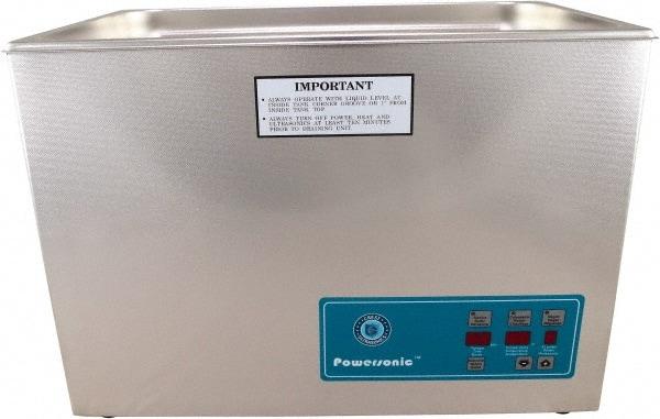 CREST ULTRASONIC - Bench Top Water-Based Ultrasonic Cleaner - 5.25 Gal Max Operating Capacity, Stainless Steel Tank, 10-5/8" High x 20-1/4" Long x 12-1/2" Wide, 230 Input Volts - USA Tool & Supply