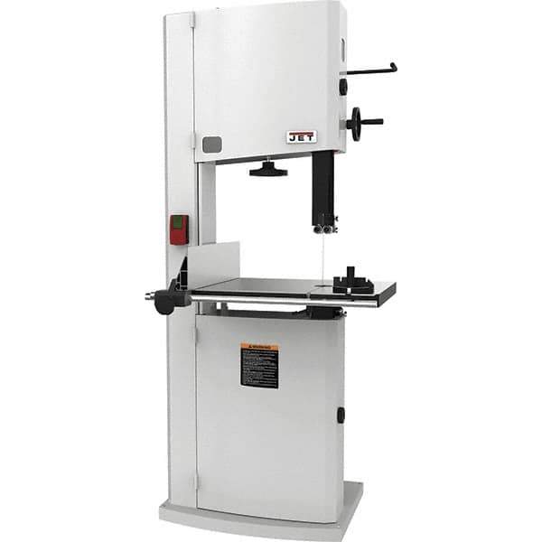 Jet - 18" Throat Capacity, Step Pulley Vertical Bandsaw - 2,300/3,800 SFPM, 3 hp, Single Phase - USA Tool & Supply
