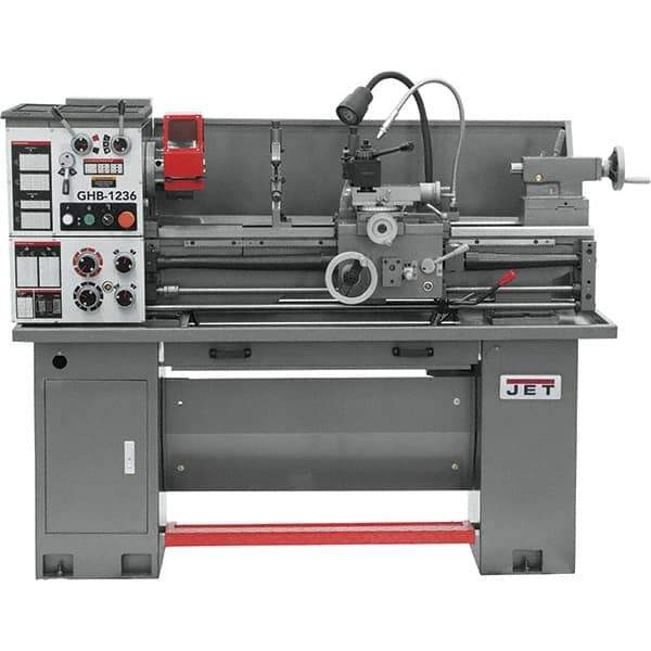 Jet - 12" Swing, 33" Between Centers, 230 Volt, Single Phase Bench Lathe - 5MT Taper, 2 hp, 75 to 1,400 RPM, 1-9/16" Bore Diam, 30" Deep x 58" High x 66" Long - USA Tool & Supply