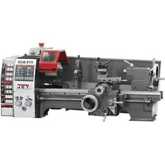 Jet - 8-3/4" Swing, 18" Between Centers, 115 Volt, Single Phase Bench Lathe - 3MT Taper, 3/4 hp, 130 to 2,000 RPM, 3/4" Bore Diam, 20" Deep x 30" High x 40" Long - USA Tool & Supply