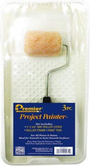 Premier Paint Roller - 14-3/4" Long, 3/8" Nap, Wall Paint Roller Set - 7-1/2" Wide, Steel Frame, Includes Paint Tray, Roller Cover & Frame - USA Tool & Supply