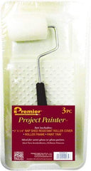 Premier Paint Roller - 14-3/4" Long, 1/4" Nap, Wall Paint Roller Set - 7-1/2" Wide, Steel Frame, Includes Paint Tray, Roller Cover & Frame - USA Tool & Supply