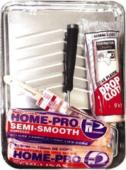 Premier Paint Roller - 3/8" Nap, Wall Paint Roller Set - 10" Wide, Steel Frame, Includes Paint Tray, Roller Cover & Frame - USA Tool & Supply