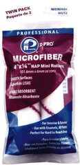 Premier Paint Roller - 1/4" Nap, 4" Wide Paint Mini Roller Covers - Smooth Texture, Microfiber - USA Tool & Supply
