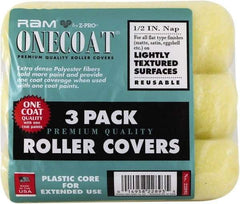 Premier Paint Roller - 1/2" Nap, 9" Wide Paint Mini Roller Covers - Semi-Rough Texture, Polyester - USA Tool & Supply