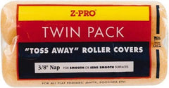 Premier Paint Roller - 3/8" Nap, 9" Wide Paint Roller Cover - Semi-Smooth Texture, Polyester - USA Tool & Supply