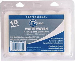 Premier Paint Roller - 1/2" Nap, 4" Wide Paint Mini Roller Covers - Semi-Rough Texture, Woven - USA Tool & Supply
