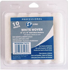 Premier Paint Roller - 1/4" Nap, 4" Wide Paint Mini Roller Covers - Smooth Texture, Woven - USA Tool & Supply