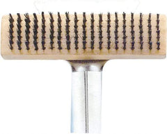 Premier Paint Roller - Steel Surface Preparation Wire Brush - 1" Bristle Length, 2-1/2" Wide, 6" OAL, Wood Block, Straight Wood Handle - USA Tool & Supply