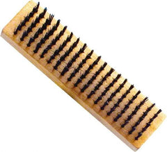 Premier Paint Roller - Steel Surface Preparation Wire Brush - 1" Bristle Length, 2-1/2" Wide, 6" OAL, Wood Block, Straight Wood Handle - USA Tool & Supply