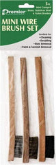 Premier Paint Roller - 3 Piece Brass, Nylon & Stainless Steel Surface Preparation Wire Brush - 8" OAL, Wood Handle - USA Tool & Supply