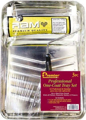 Premier Paint Roller - 14" Long, 3/8" Nap, Wall Paint Roller Set - 9" Wide, Steel Frame, Includes Paint Tray, Roller Cover & Frame - USA Tool & Supply