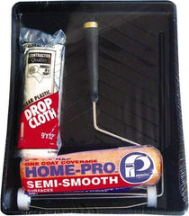 Premier Paint Roller - 3/8" Nap, Wall Paint Roller Kit - Plastic Frame, Includes Paint Tray, Roller Cover & Frame - USA Tool & Supply