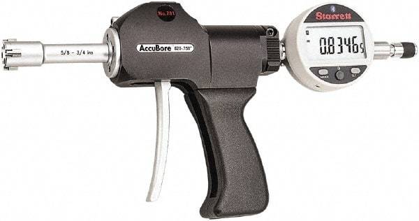 Starrett - Electronic Bore Gages Type: Pistol Grip Electronic Bore Gage Minimum Measurement (Decimal Inch): 0.6250 - USA Tool & Supply