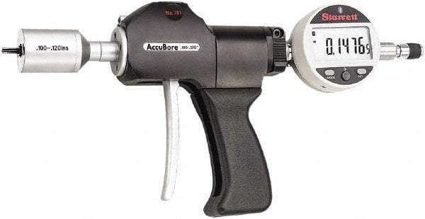 Starrett - Electronic Bore Gages Type: Pistol Grip Electronic Bore Gage Minimum Measurement (Decimal Inch): 0.1000 - USA Tool & Supply