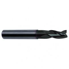3/8 Dia. x 3 Overall Length 3-Flute Square End Solid Carbide SE End Mill-Round Shank-Center Cut-Super-A - USA Tool & Supply