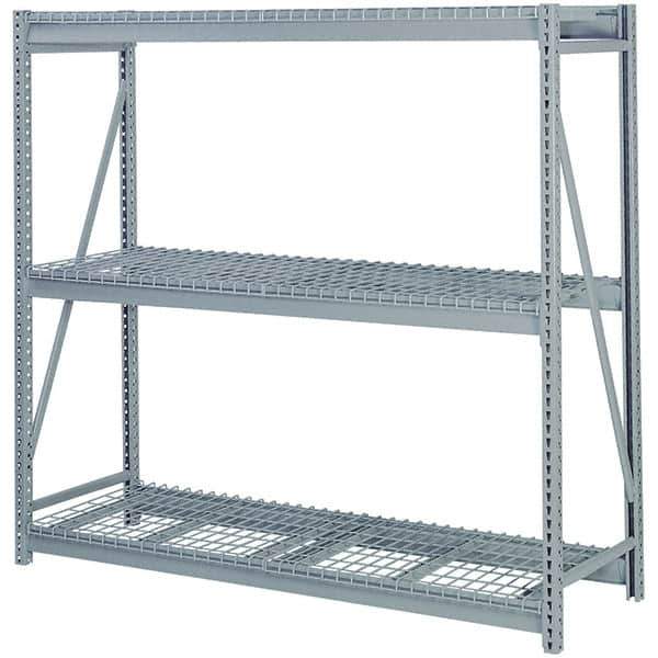 Lyon - 4 Shelf Starter Waterfall Wire Steel Shelving - 10,000 Lb Capacity, 72" Wide x 96" High x 36" Deep, Dove Gray - USA Tool & Supply