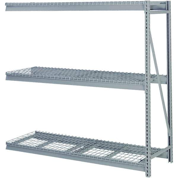 Lyon - 3 Shelf Add-On Waterfall Wire Steel Shelving - 10,000 Lb Capacity, 72" Wide x 72" High x 24" Deep, Dove Gray - USA Tool & Supply