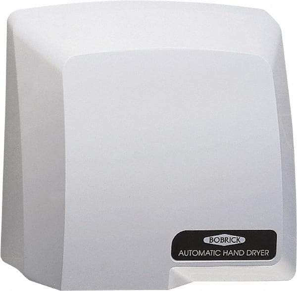 Bobrick - 1725 Watt Gray Finish Electric Hand Dryer - 115 Volts, 13 Amps, 9-5/8" Wide x 11.13" High x 5-7/16" Deep - USA Tool & Supply