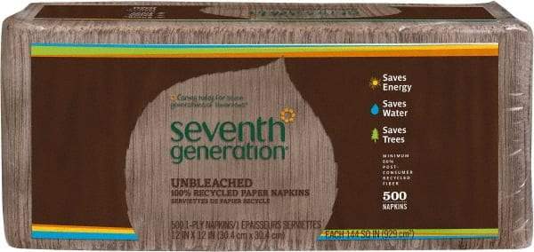 Seventh Generation - 12" Long x 12" Wide, Paper Napkins - 1 Ply, Brown - USA Tool & Supply