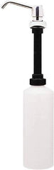 Bobrick - 34 oz Liquid Soap Dispenser Hardware - Plastic, Polyethylene & Stainless Steel, Counter Mounted, Chrome & Stainless Steel - USA Tool & Supply