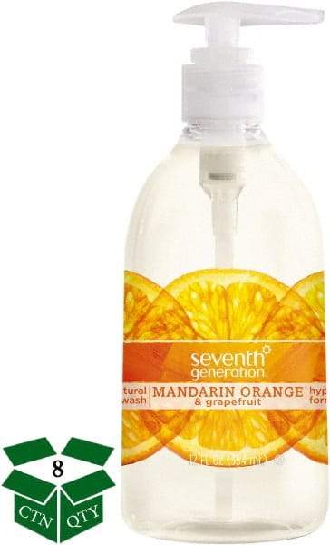 Seventh Generation - 12 oz Pump Bottle Liquid Soap - Clear, Mandarin Orange & Grapefruit Scent - USA Tool & Supply