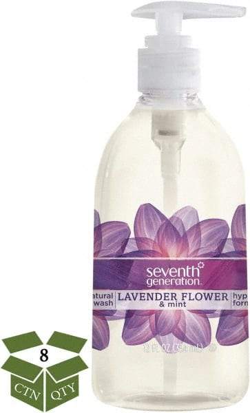 Seventh Generation - 12 oz Pump Bottle Liquid Soap - Clear, Lavender Flower & Mint Scent - USA Tool & Supply