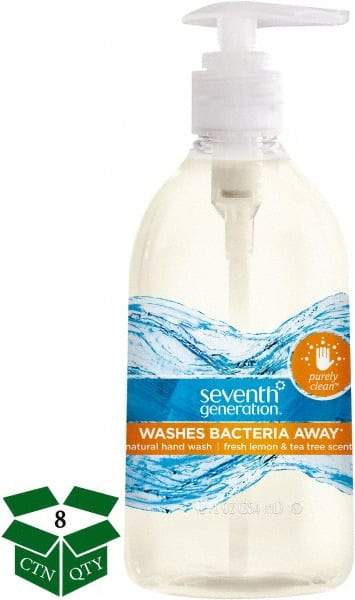 Seventh Generation - 12 oz Pump Bottle Liquid Soap - Clear, Fresh Lemon & Tea Tree Scent - USA Tool & Supply