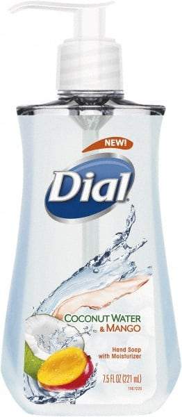 Dial - 7.5 oz Pump Bottle Liquid Soap - Clear, Coconut Water & Mango Scent - USA Tool & Supply